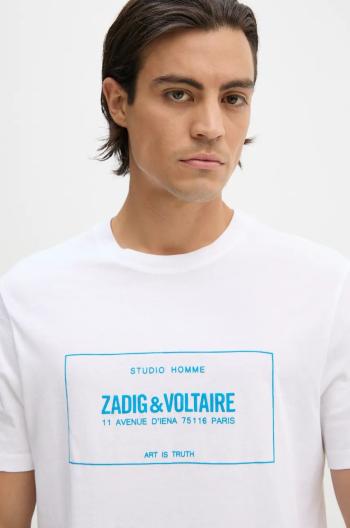 Bavlněné tričko ZADIG&VOLTAIRE bílá barva, s potiskem, JMTS00664