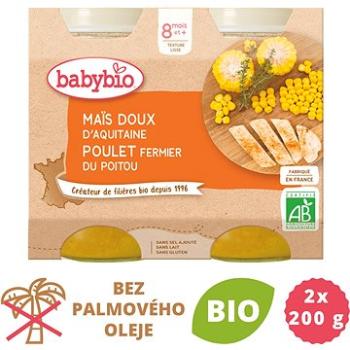 BABYBIO Sladká kukuřice s kuřecím masem 2× 200 g (3288131510521)