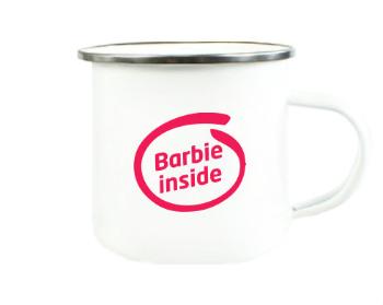 Plechový hrnek Barbie inside