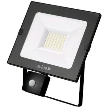 Avide ultratenký LED reflektor s čidlem pohybu černý 30 W  (ABSSFLNW-30W-PIR)