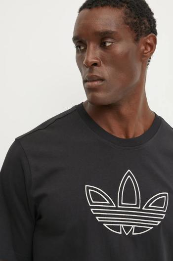 Bavlněné tričko adidas Originals Outline Tee černá barva, s aplikací, IY4882