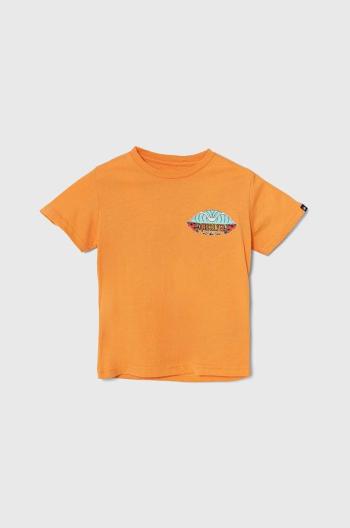 Dětské bavlněné tričko Quiksilver TROPICALFADEBOY oranžová barva, s potiskem