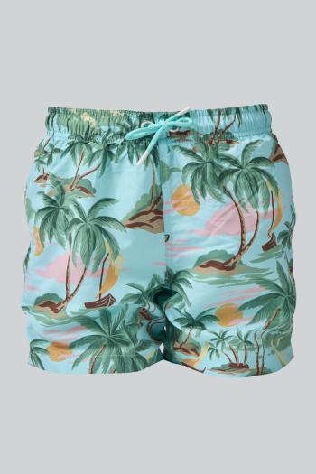 PLAVKY GANT HAWAII PRINT SWIM SHORTS TURQUOISE MIST