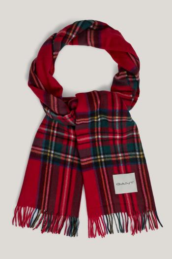 ŠÁLA GANT TARTAN CHECK CASHMERE BLEND SCARF RUBY RED