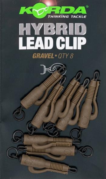 Korda závěsky hybrid lead clips 8 ks - gravel