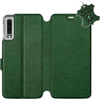 Flip pouzdro na mobil Samsung Galaxy A7 2018 - Zelené - kožené -   Green Leather (5903226527113)