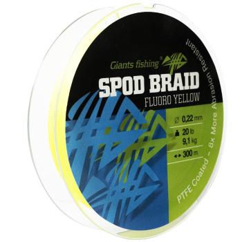 Giants Fishing Splétaná šňůra Spods Braid Fluoro Yellow 300m - 0,22mm/20lb/9,1kg