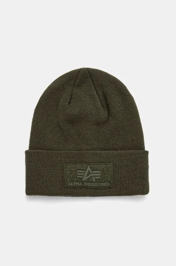 Čepice Alpha Industries zelená barva, z husté pleteniny