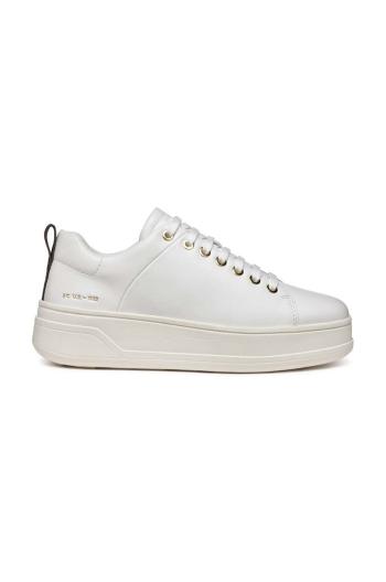 Kožené sneakers boty Geox D SPHERICA ECUB-2 bílá barva, D46WVA 00085 C1000