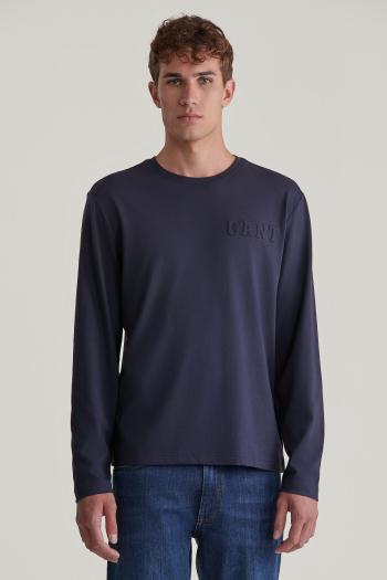 TRIČKO GANT EMBOSSED LS TSHIRT EVENING BLUE