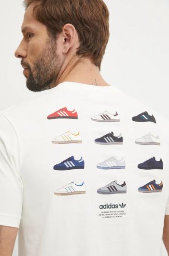 Bavlněné tričko adidas Originals béžová barva, s potiskem, IZ2573