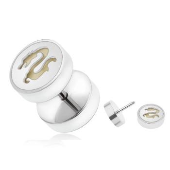 Oceľový falošný plug do ucha, fosforeskujúci čínsky drak