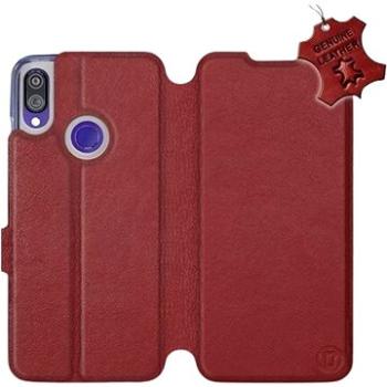 Flip pouzdro na mobil Xiaomi Redmi Note 7 - Tmavě červené - kožené -   Dark Red Leather (5903226830121)