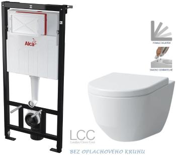 ALCADRAIN Sádromodul předstěnový instalační systém bez tlačítka + WC LAUFEN PRO LCC RIMLESS + SEDÁTKO AM101/1120 X LP2