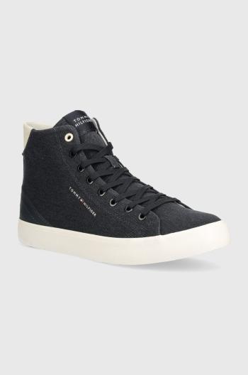 Kecky Tommy Hilfiger TH HI VULC SUMMER CVS pánské, tmavomodrá barva, FM0FM05076