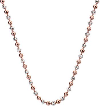 Hot Diamonds Strieborná retiazka Emozioni Silver and Rose Gold Bead 45 CH019