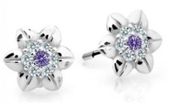 Cutie Jewellery Krásné dětské náušnice z bílého zlata C2202-30-X-2 fialová
