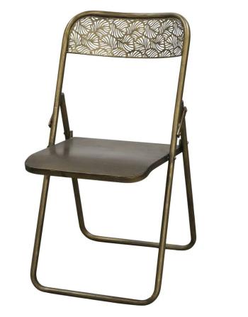 Mosazná antik kovová skládací židle Arles Chair - 52*45*82 cm 40039813 (40398-13)