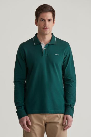 POLOKOŠILE GANT TEXTURED COLLAR POLO TARTAN GREEN