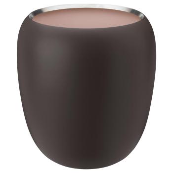 Váza ORA 22 cm, tmavě pudrová, nerezová ocel, Stelton