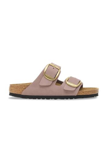 Nubukové šľapky Birkenstock Arizona Big Buckle fialová farba, 1030528