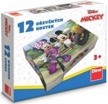 Dřevěné kostky Mickey a Minnie