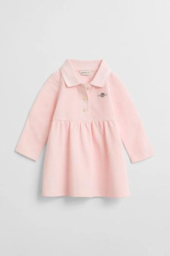 ŠATY GANT SHIELD LS PIQUE RUGGER DRESS SALMON