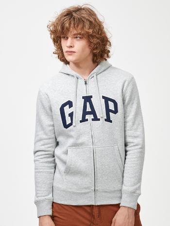 GAP Zip Logo Mikina Šedá