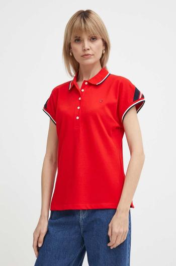 Polo tričko Tommy Hilfiger červená barva, WW0WW41285