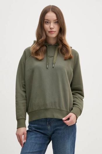 Mikina Pepe Jeans FELICITY HOODIE dámská, zelená barva, s kapucí, hladká, PL581462