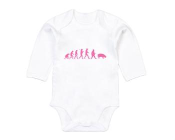 Dětské body dlouhý rukáv BIO Evolution Pig