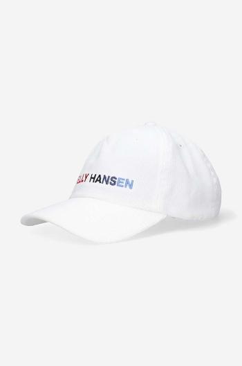 Manšestrová kšiltovka Helly Hansen Graphic Cap bílá barva, s aplikací, 48146-11