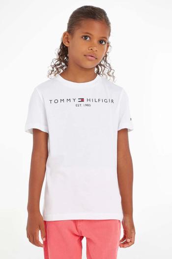 Dětské bavlněné tričko Tommy Hilfiger bílá barva, s potiskem, KS0KS00210