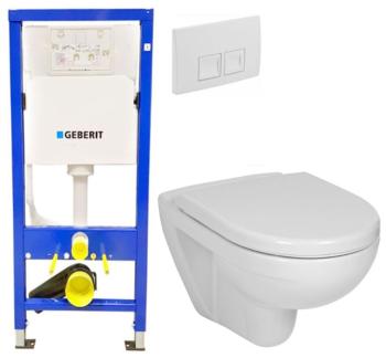 GEBERIT DuofixBasic s bílým tlačítkem DELTA50 + WC JIKA LYRA PLUS + SEDÁTKO DURAPLAST 458.103.00.1 50BI LY6