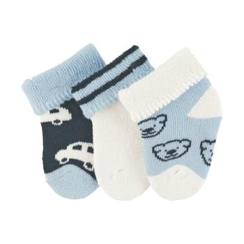 Sterntaler First Baby Socks 3-Pack Car ecru