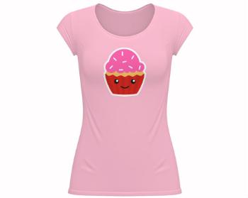 Dámské tričko velký výstřih Kawaii cupcake