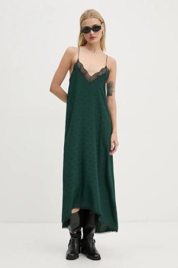 Hedvábné šaty ZADIG&VOLTAIRE zelená barva, maxi, WWDR01336