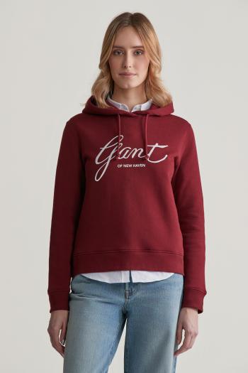 MIKINA GANT REG SCRIPT HOODIE PLUMPED RED