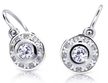 Cutie Jewellery Třpytivé dětské náušnice z bílého zlata C2400-10-X-2 bílá