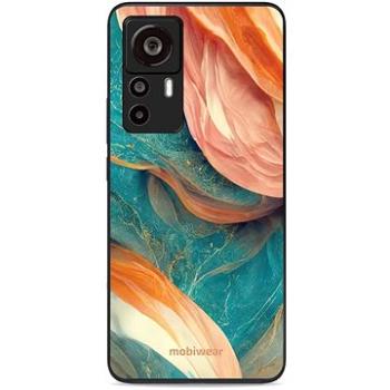 Mobiwear Glossy lesklý pro Xiaomi 12T / 12T Pro - G025G - Azurový a oranžový mramor (5904808526968)