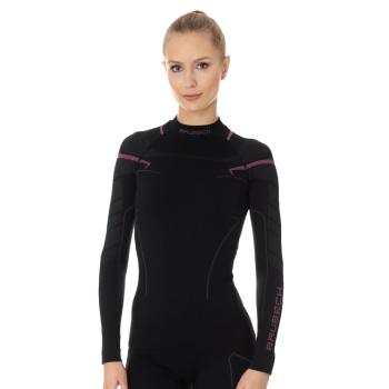 Dámské triko Brubeck Thermo s dlouhým rukávem  Black/Pink  M