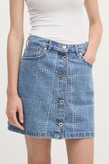 Džínová sukně Pepe Jeans MINI SKIRT HW GLITTER modrá barva, mini, áčková, PL901164