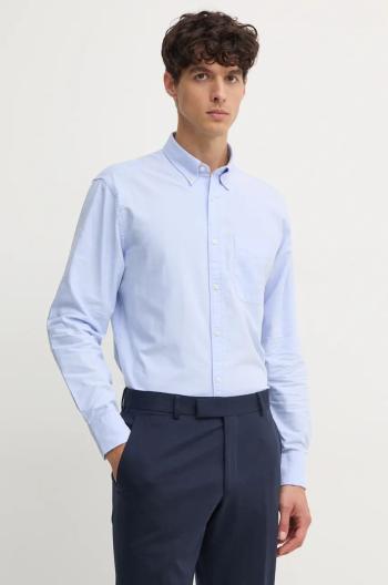 Bavlněná košile United Colors of Benetton modrá barva, regular, s límečkem button-down, 5FGBUQ04C