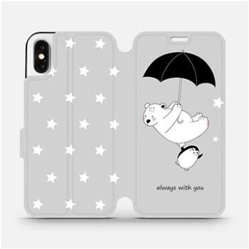 Flipové pouzdro na mobil Apple iPhone X - MH08P Méďa a tučňák - always with you (5903226746811)