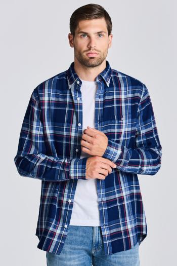 KOŠILE GANT D1. REG UT INDIGO PLAID SHIRT DARK INDIGO