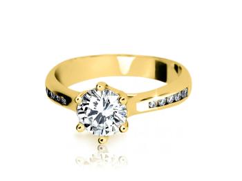 Cutie Jewellery Dokonalý prsten ze žlutého zlata se zirkony Z6872-1886-10-X-1 52 mm