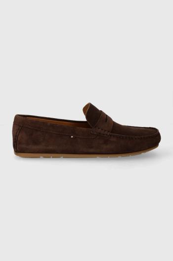 Semišové mokasíny Tommy Hilfiger CASUAL SUEDE DRIVER pánské, hnědá barva, FM0FM04998