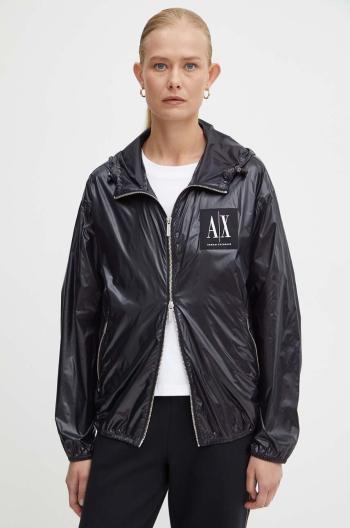 Bunda Armani Exchange dámská, černá barva, přechodná, oversize, 8NYB45 YNYNZ