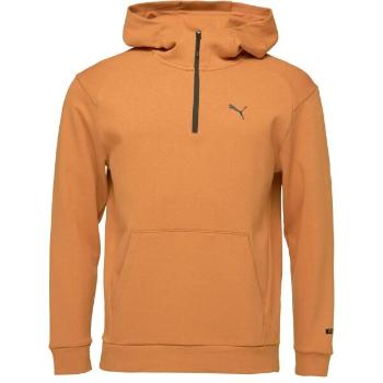 Puma RADCAL HOODED HALF ZIP Pánská mikina, hnědá, velikost