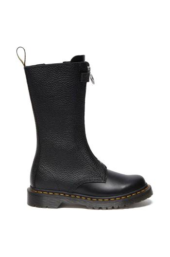 Kožené kotníkové boty Dr. Martens 1b99 Frnt Zip dámské, černá barva, na plochém podpatku, DM32053001